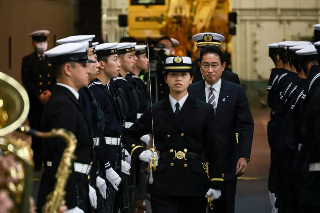 Japan's fleet review gathered vessels from 13 countries, including Australia, India and the United States Japan's fleet review gathered vessels from 13 countries, including Australia, India and the United States