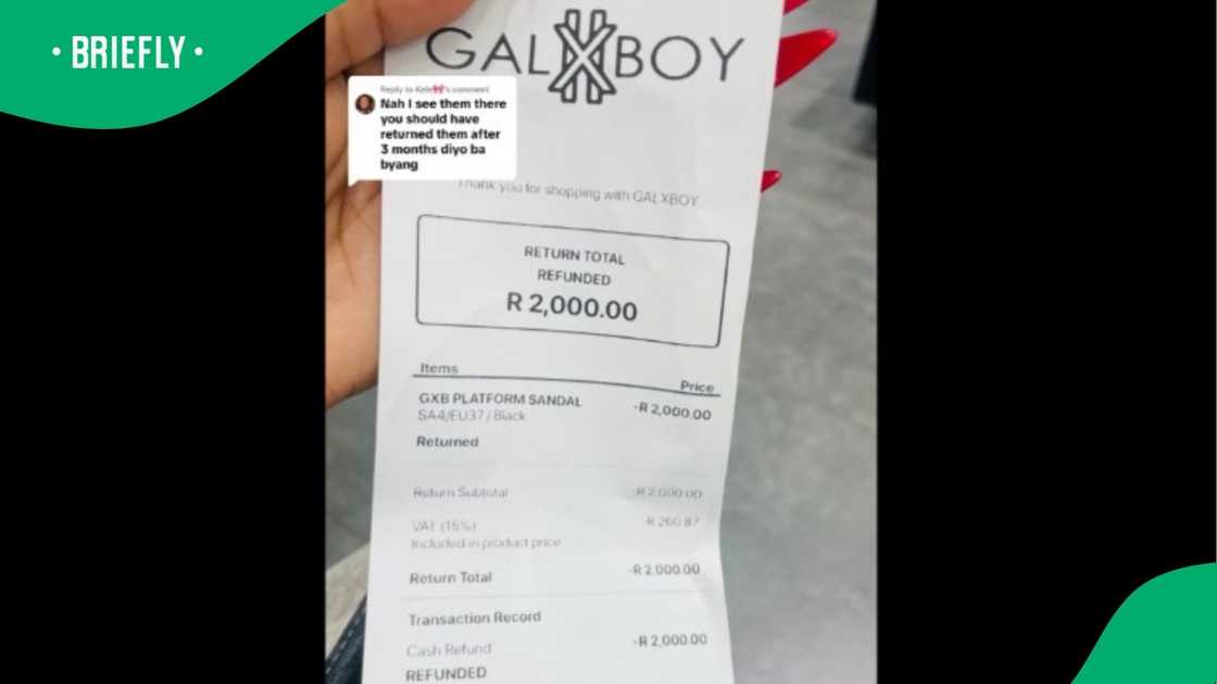 A woman shared that she received a R2 000 refund. A woman shared that she received a R2 000 refund.