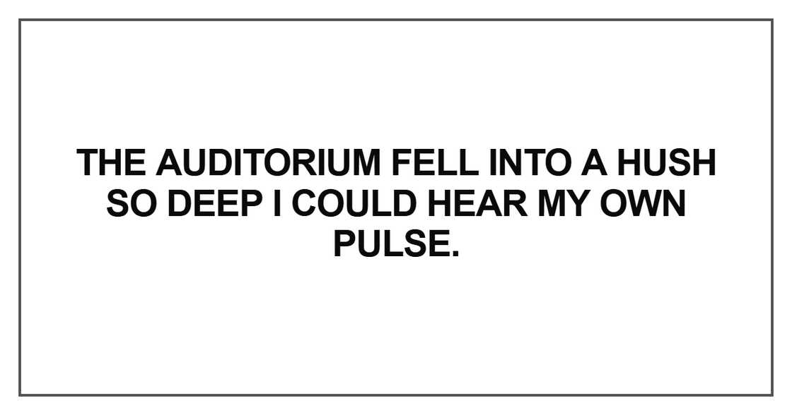 The auditorium fell into a hush The auditorium fell into a hush