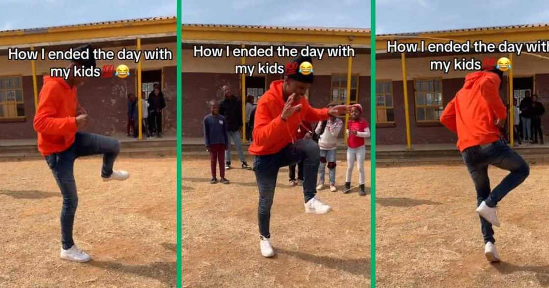 Teacher jumping rope with pupils in video Teacher jumping rope with pupils in video