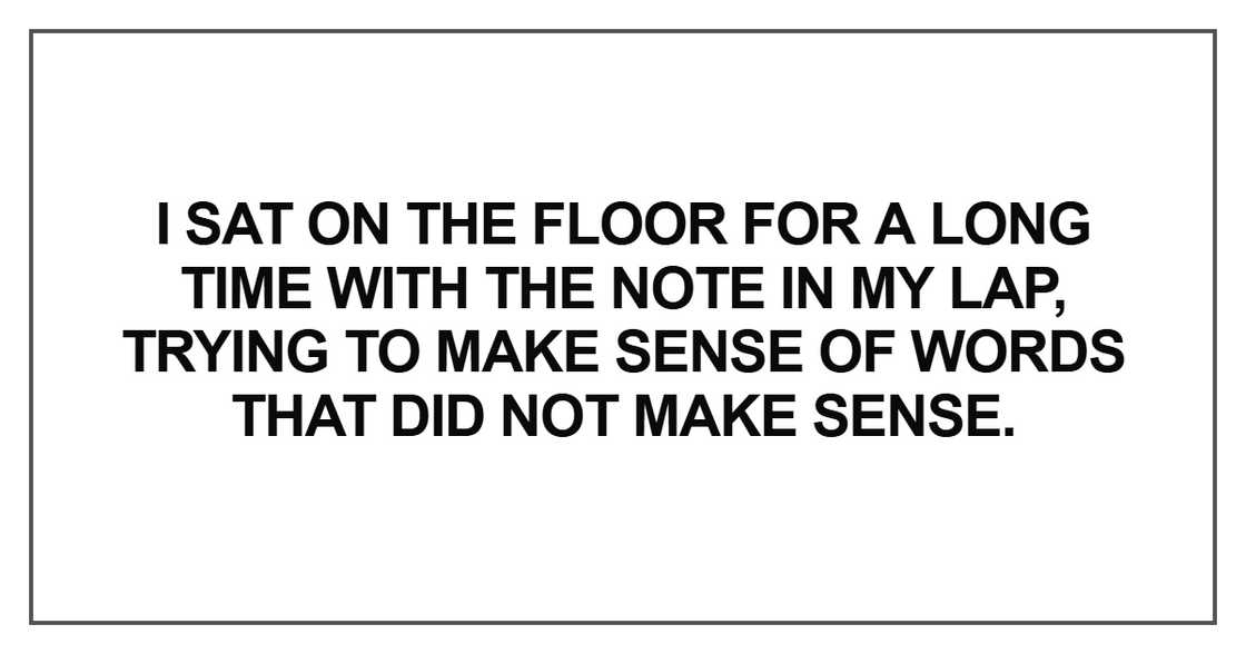 I sat on the floor for a long time