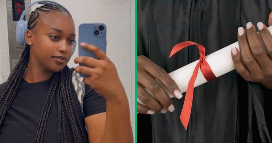 A woman shared an emotional TikTok video after her graduation. A woman shared an emotional TikTok video after her graduation.