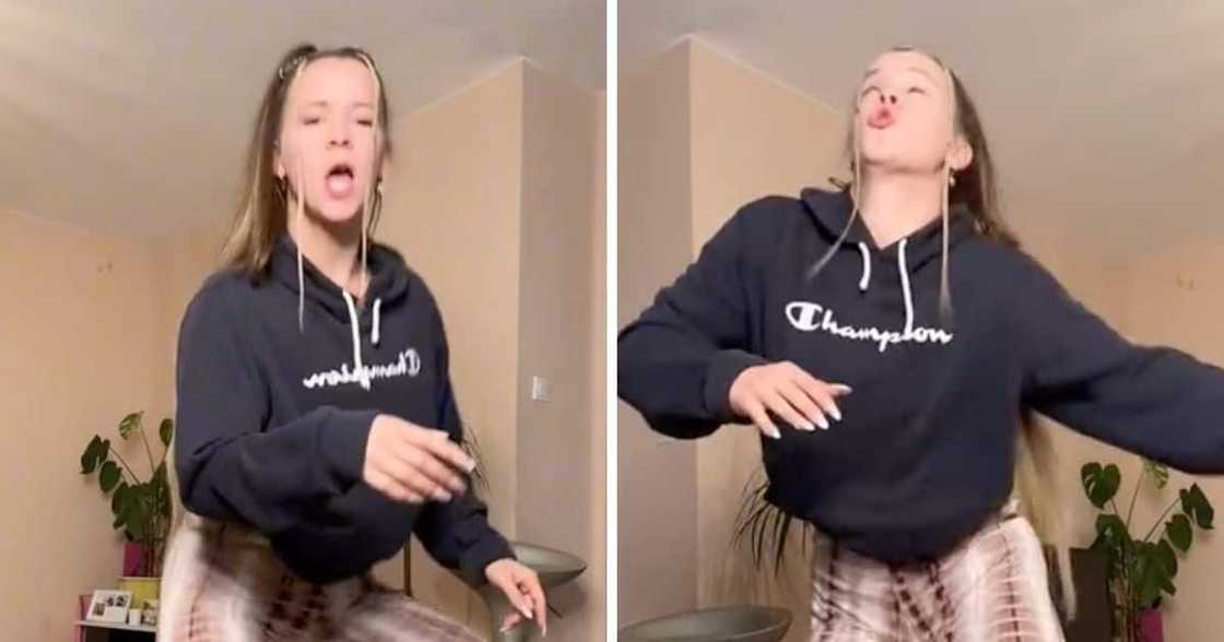 Young woman tries to take on TikTok challenge