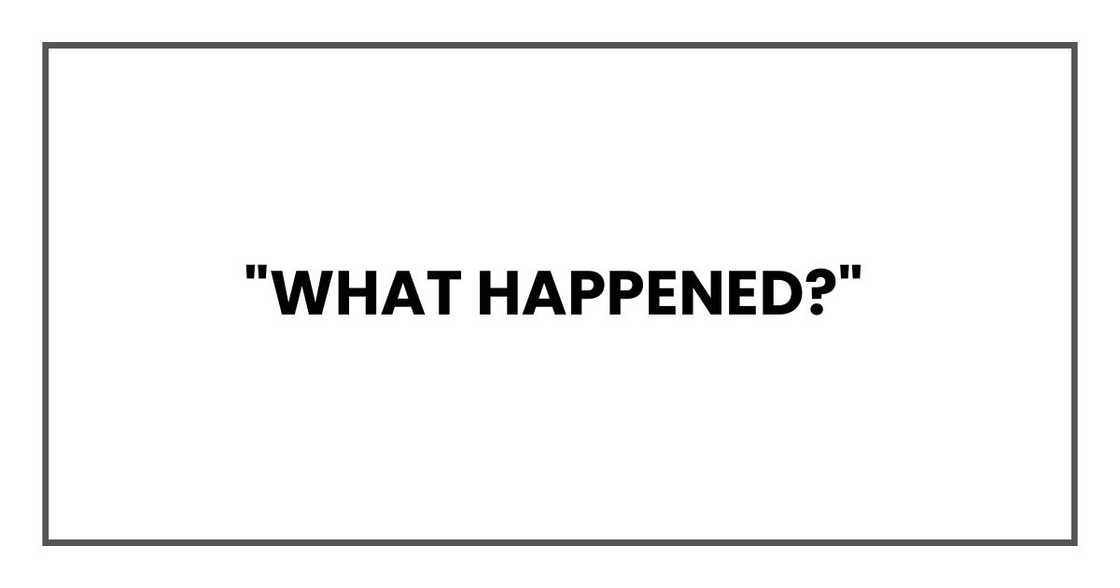 "What happened?" "What happened?"