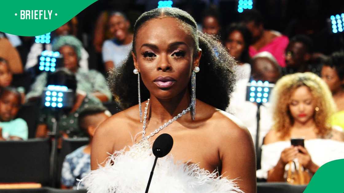 Unathi Nkayi shows off dress