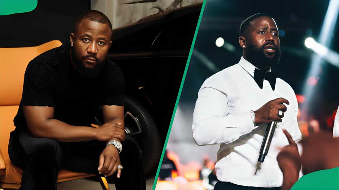 Cassper Nyovest chilling and performing onstage