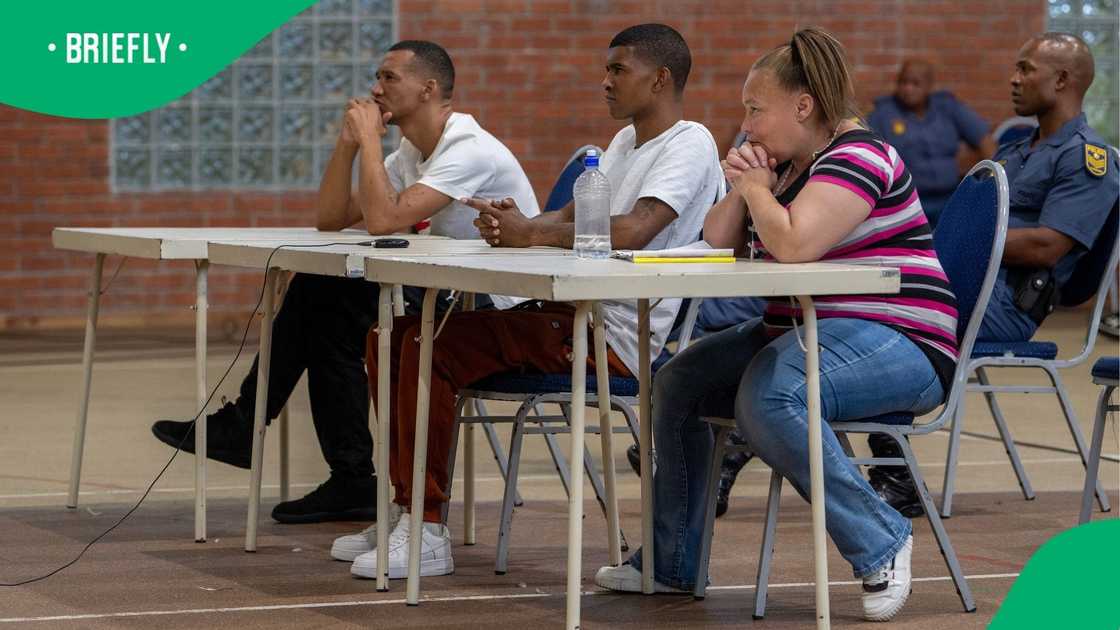 Jacquin Appollis, Steveno van Rhyn, and Kelly Smith appearing in the Western Cape High Court sitting in Saldanha Bay Jacquin Appollis, Steveno van Rhyn, and Kelly Smith appearing in the Western Cape High Court sitting in Saldanha Bay