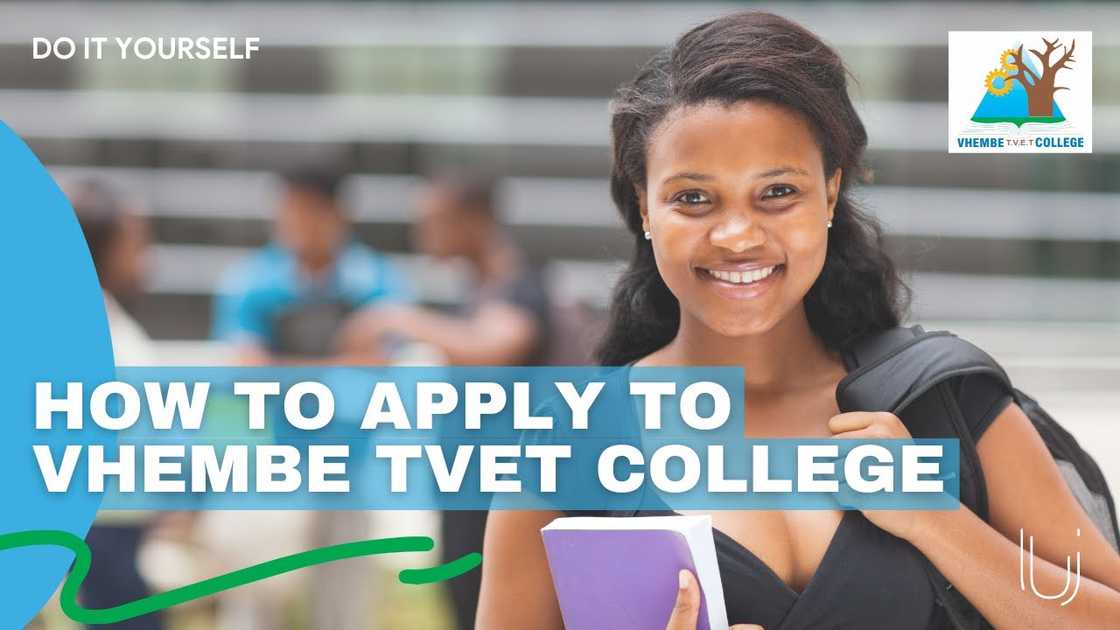 The image is an advertisement or informational banner for applying to Vhembe TVET College The image is an advertisement or informational banner for applying to Vhembe TVET College