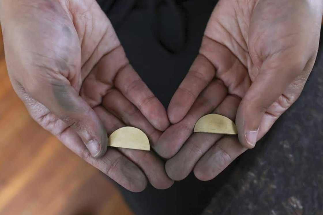 Shah uses metals like brass -- which dominates Kenya's jewellery landscape -- as well as other materials Shah uses metals like brass -- which dominates Kenya's jewellery landscape -- as well as other materials