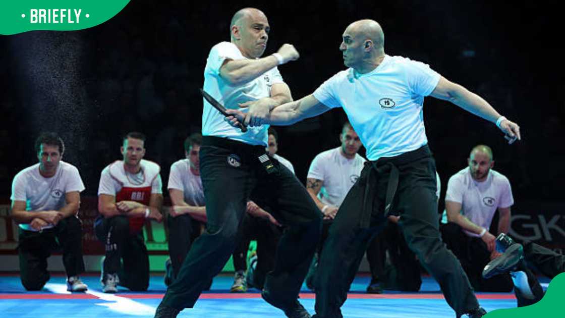 Richard Douieb and his team practising Krav Maga