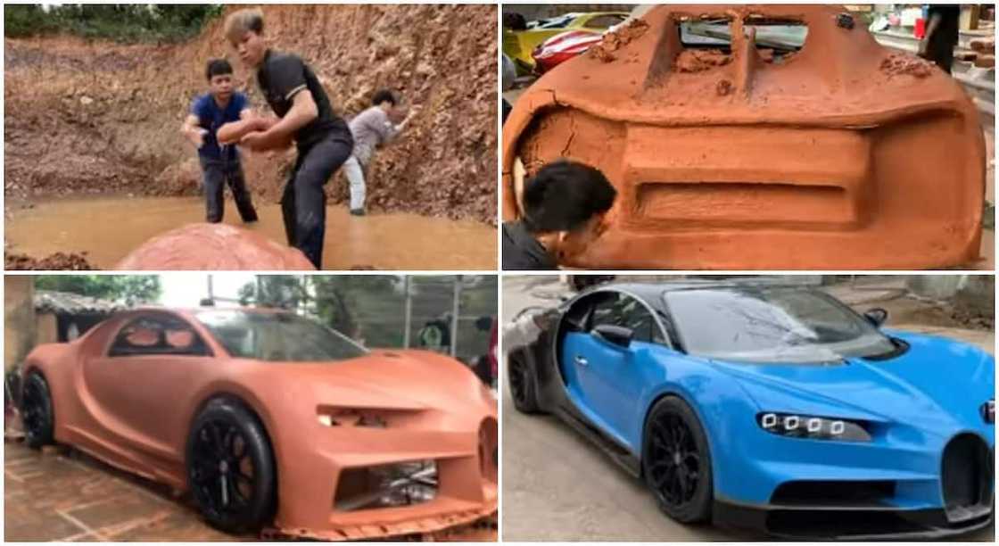 4 Vietnamese boys mold Bugatti Chiron with clay. 4 Vietnamese boys mold Bugatti Chiron with clay.