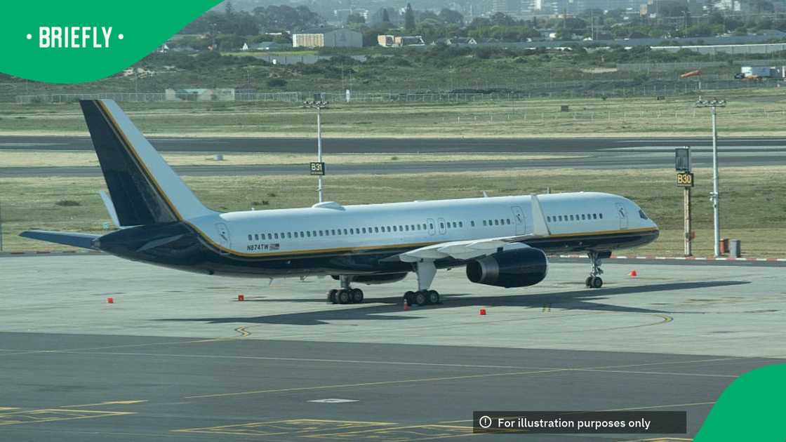 A US registered aircraft, which is due to take six Nigerian nationals from Cape Town Airport after being extradited to the United States of America, for charges of online love-scams and money laundering, in Cape Town, on September 11, 2026 A US registered aircraft, which is due to take six Nigerian nationals from Cape Town Airport after being extradited to the United States of America, for charges of online love-scams and money laundering, in Cape Town, on September 11, 2026