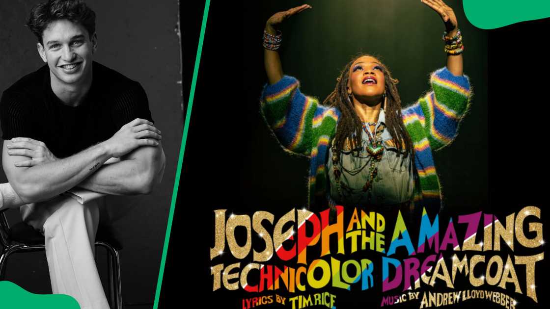 Actor Dylan Janse van Rensburg (L). Joseph And The Amazing Technicolor Dreamcoat's vocalist Lelo Ramasimong (R)