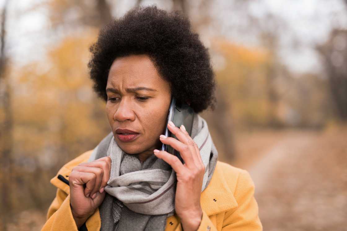 Angry woman on a call