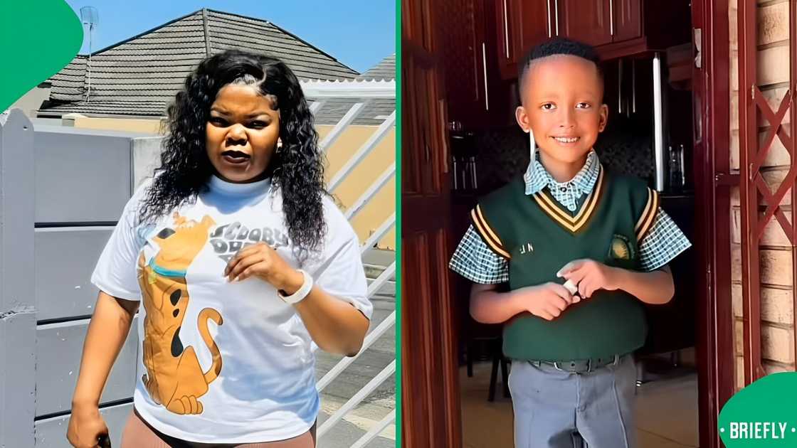 A mom showed off her child's first day of school in a TikTok video. A mom showed off her child's first day of school in a TikTok video.
