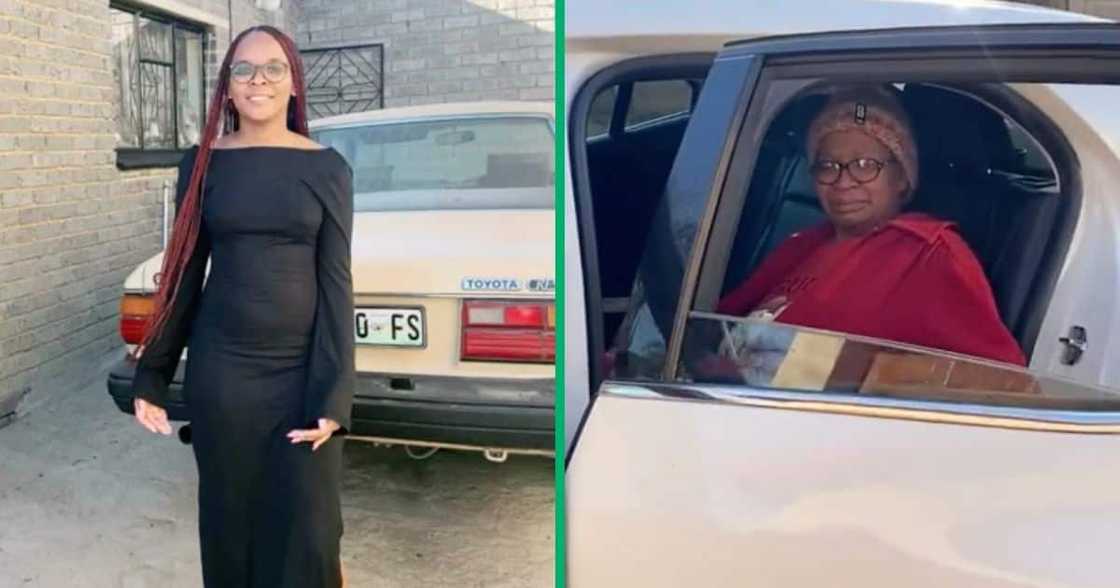 Woman bids emotional farewell to her parents. Woman bids emotional farewell to her parents.