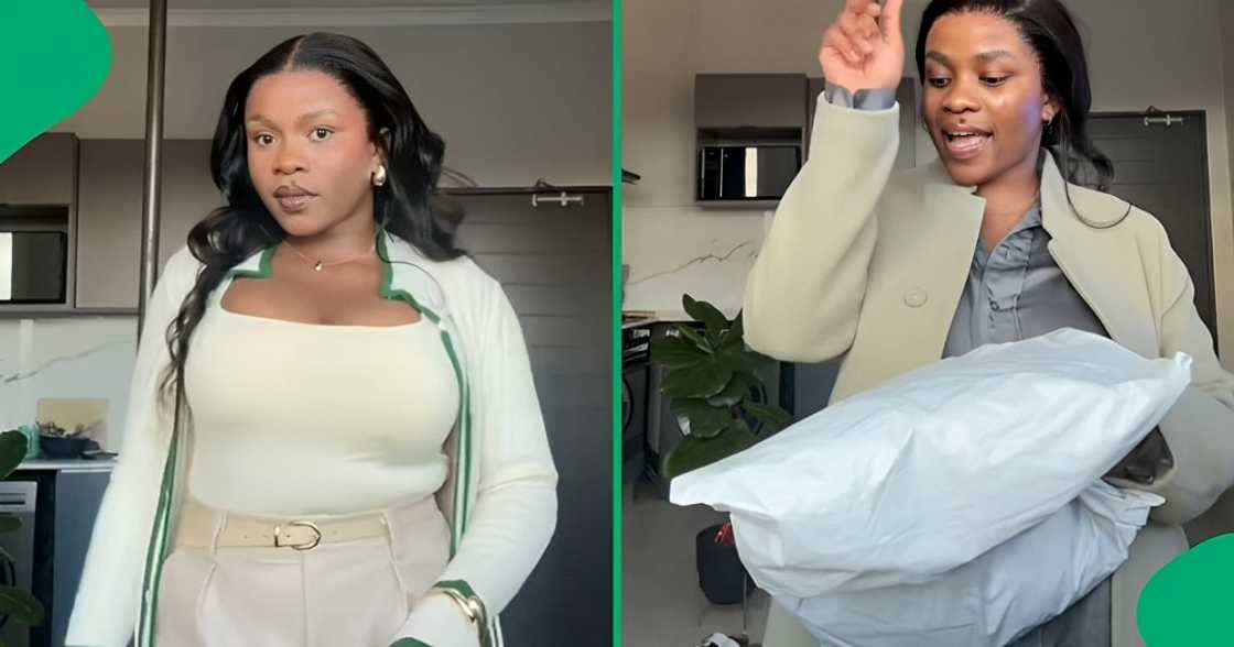 A TikTok video shows a woman unveiling her Shein haul and the taxes she paid.