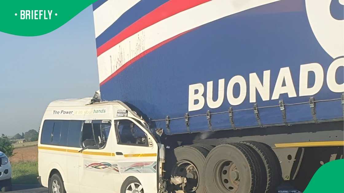 A taxi drove into the back of a truck on the N1.