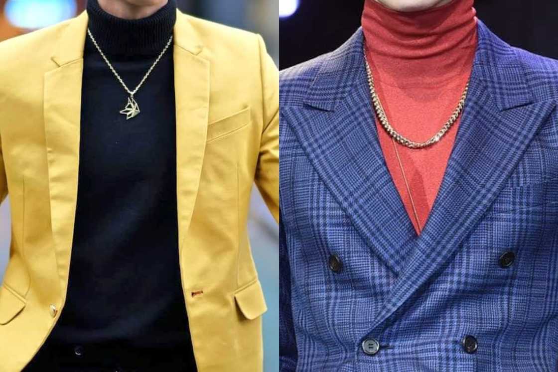 Turtleneck with suit and chain Turtleneck with suit and chain