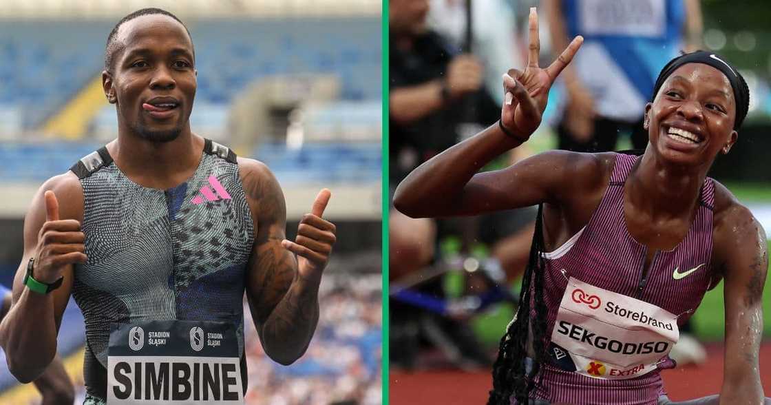 Akani Simbine and Prudence Sekgodiso both won gold at the Oslo Diamond League Meeting. Akani Simbine and Prudence Sekgodiso both won gold at the Oslo Diamond League Meeting.