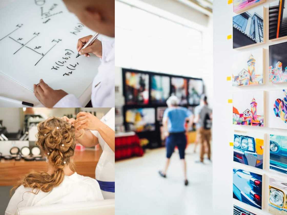 20 klein besigheid idees in Suid-Afrika. Foto: Markus Spiske, Maria Multimedia, RF_Studio, pexels.com (verander deur skrywer) 20 klein besigheid idees in Suid-Afrika. Foto: Markus Spiske, Maria Multimedia, RF_Studio, pexels.com (verander deur skrywer)