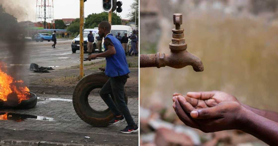 Soshanguve resident protest week of water cuts Soshanguve resident protest week of water cuts