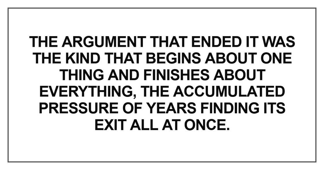 The argument that ended it was the kind
