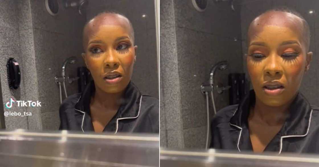 Woman on TikTok realises she's not a yellow-bone while removing makeup Woman on TikTok realises she's not a yellow-bone while removing makeup