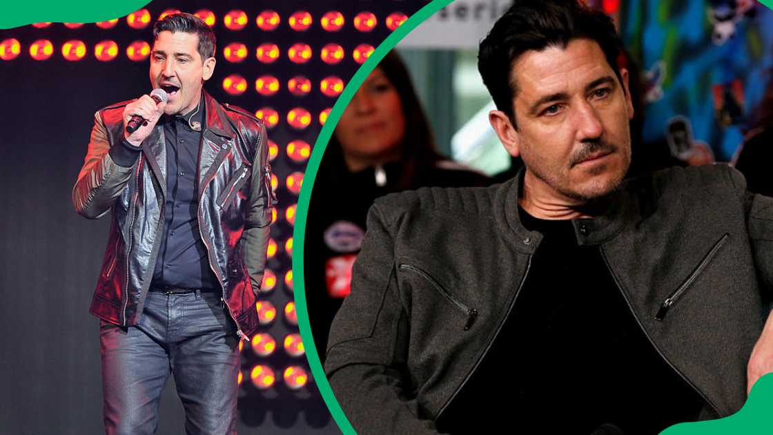 Jonathan Knight performs on stage during the iHeart80s party and attends the Build Series Jonathan Knight performs on stage during the iHeart80s party and attends the Build Series