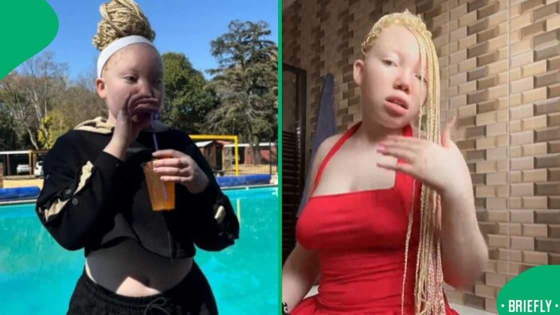 The image on the right showed the young woman wearing a red dress The image on the right showed the young woman wearing a red dress