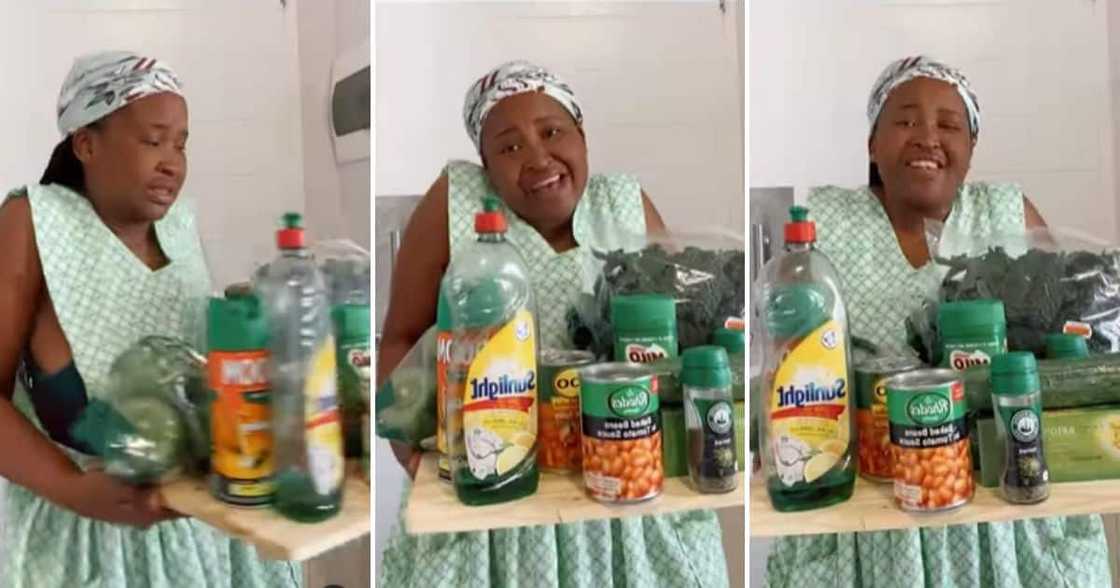 A lady tried out the rainbow picnic challenge in green. A lady tried out the rainbow picnic challenge in green.