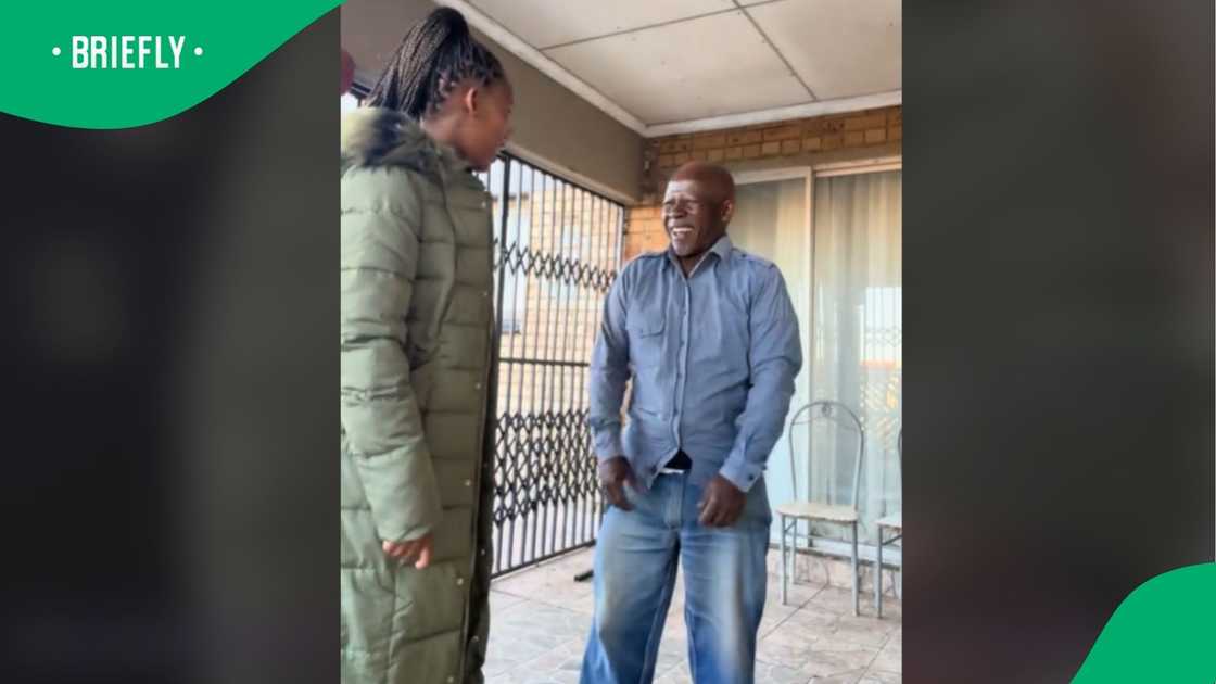 A young woman and her father. A young woman and her father.