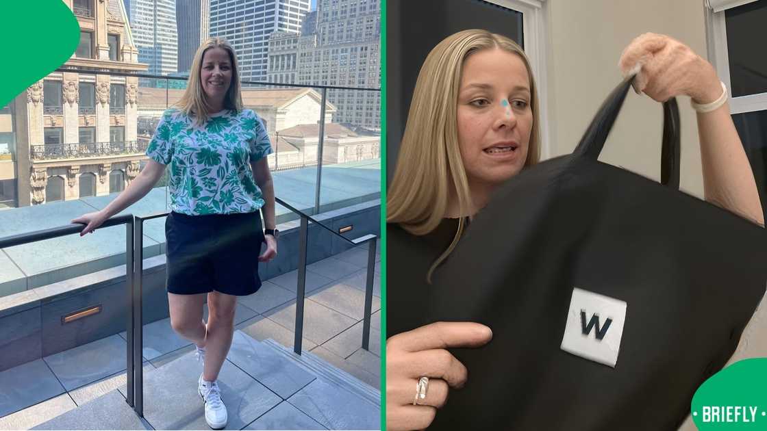 She advised them to make the handles longer while showing a similar bag from Spar She advised them to make the handles longer while showing a similar bag from Spar