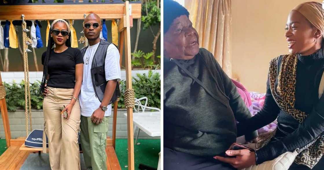 Actor Fanele Zulu shares cute video of his wife meeting his great granny. Actor Fanele Zulu shares cute video of his wife meeting his great granny.