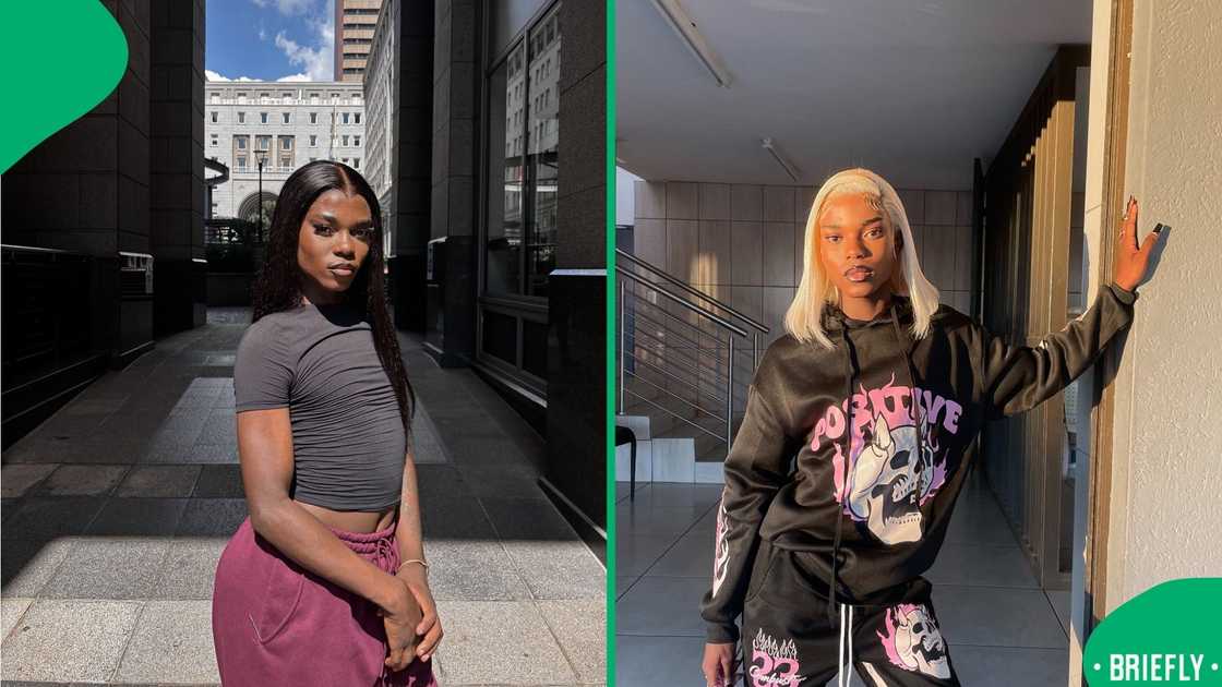 The visual on the right showed Advise posing with his matching top and pants