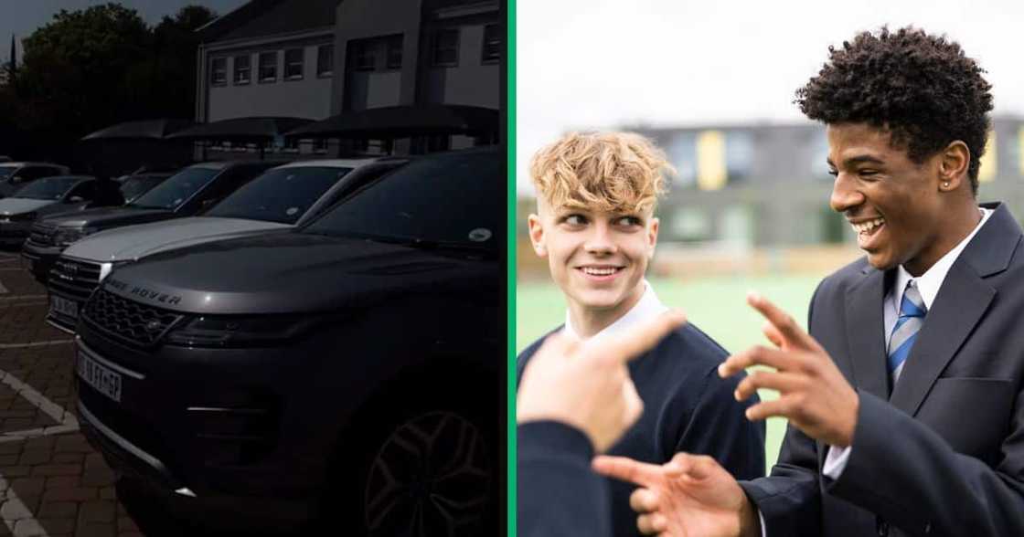 matric parking lot with expensive cars matric parking lot with expensive cars