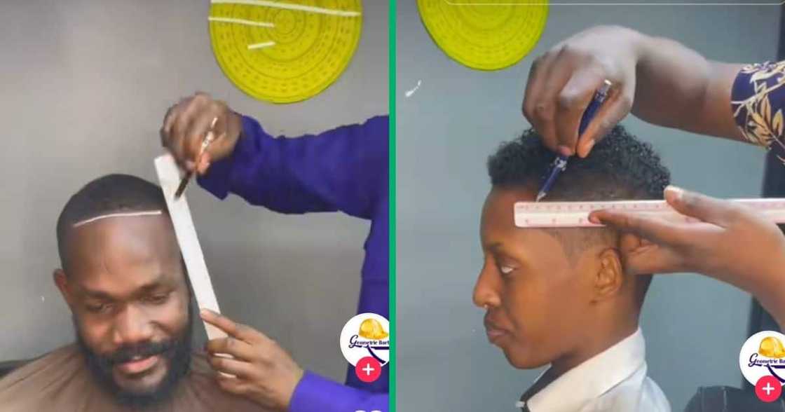 The geometric barber measures heads The geometric barber measures heads