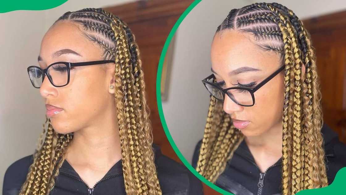 Stitch braids with curly ends Stitch braids with curly ends