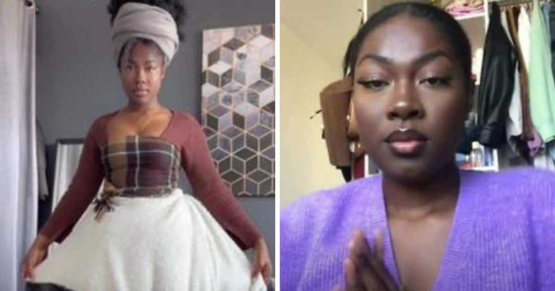 A woman uses household items to channel 'Queen Charlotte' A woman uses household items to channel 'Queen Charlotte'