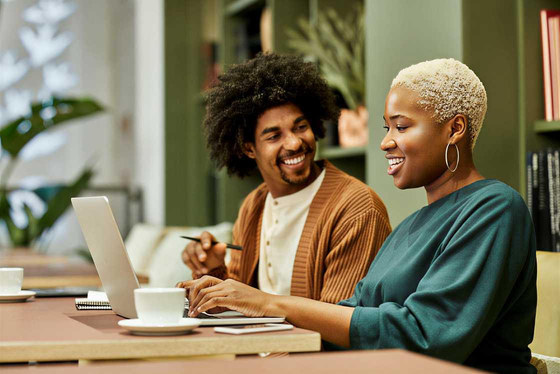 Coworkers discussing during a meeting