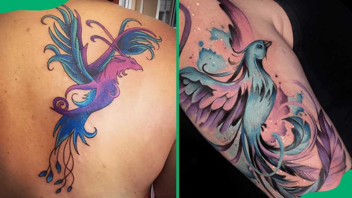 Purple and blue phoenix tattoos Purple and blue phoenix tattoos