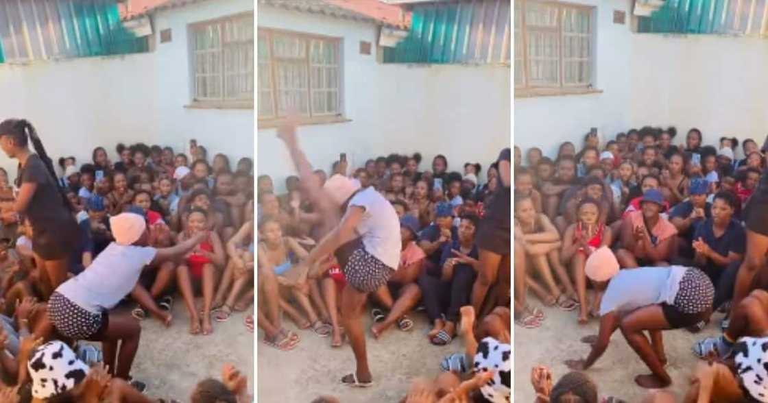 A girl danced in a Zulu traditional dance. A girl danced in a Zulu traditional dance.