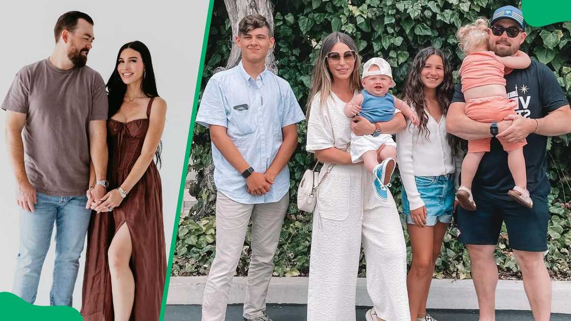 Krystiana poses for pictures with her spouse and their children Krystiana poses for pictures with her spouse and their children