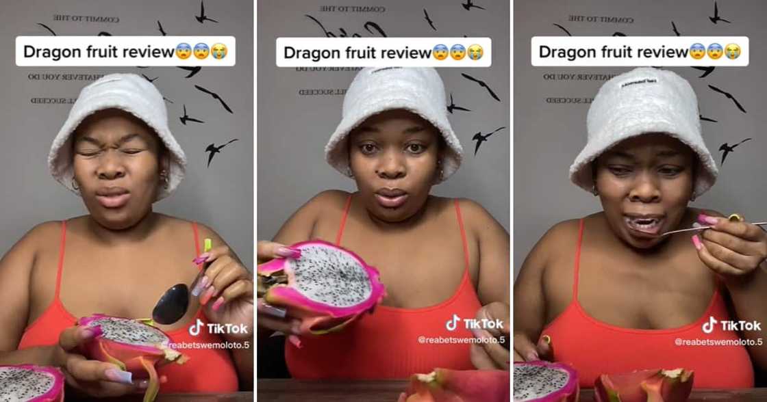 TikTok user @reabetswemoloto.5 is not loving the exotic fruit and feels she wasted R28 TikTok user @reabetswemoloto.5 is not loving the exotic fruit and feels she wasted R28