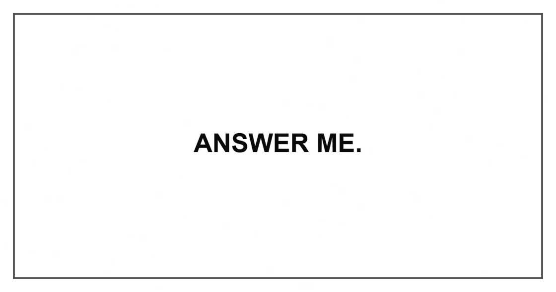 Answer me. Answer me.