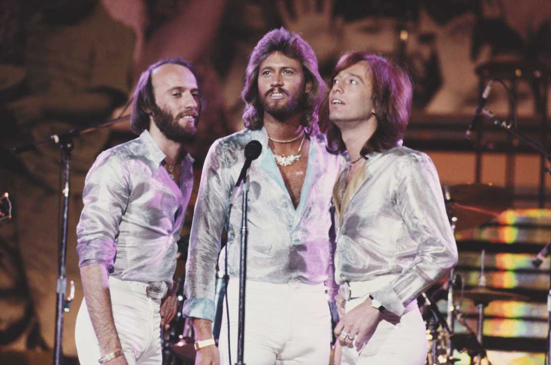 The Bee Gees performing at The Music for UNICEF Concert: A Gift of Song benefit concert