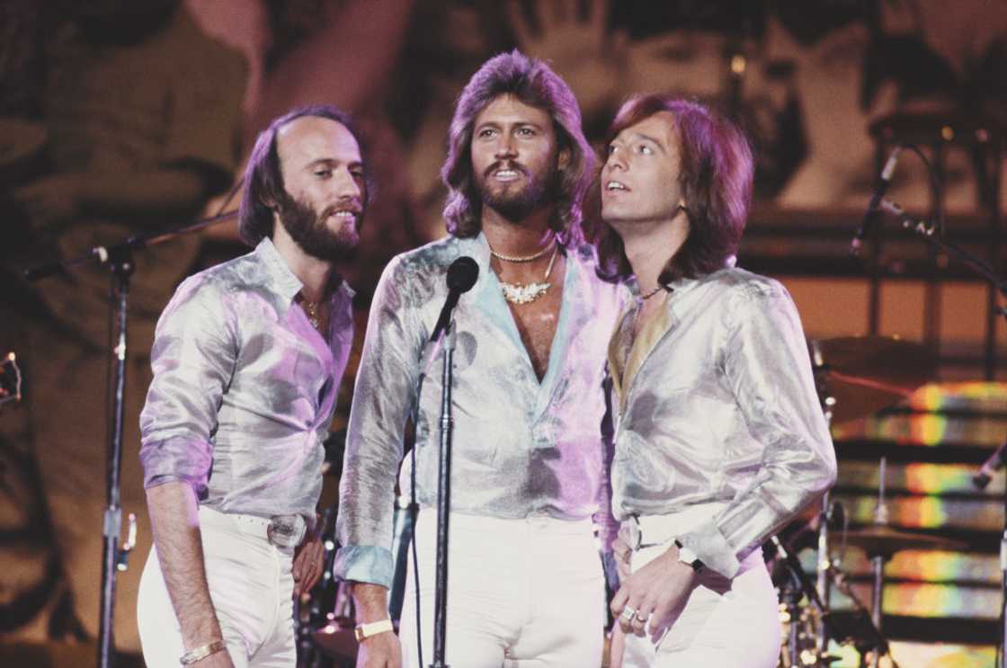 The Bee Gees performing at The Music for UNICEF Concert: A Gift of Song benefit concert The Bee Gees performing at The Music for UNICEF Concert: A Gift of Song benefit concert