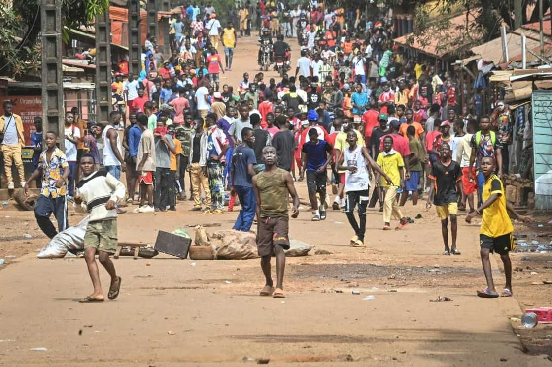 A banned group called for demonstrations in Guinea's capital Conakry against the country's ruling junta A banned group called for demonstrations in Guinea's capital Conakry against the country's ruling junta
