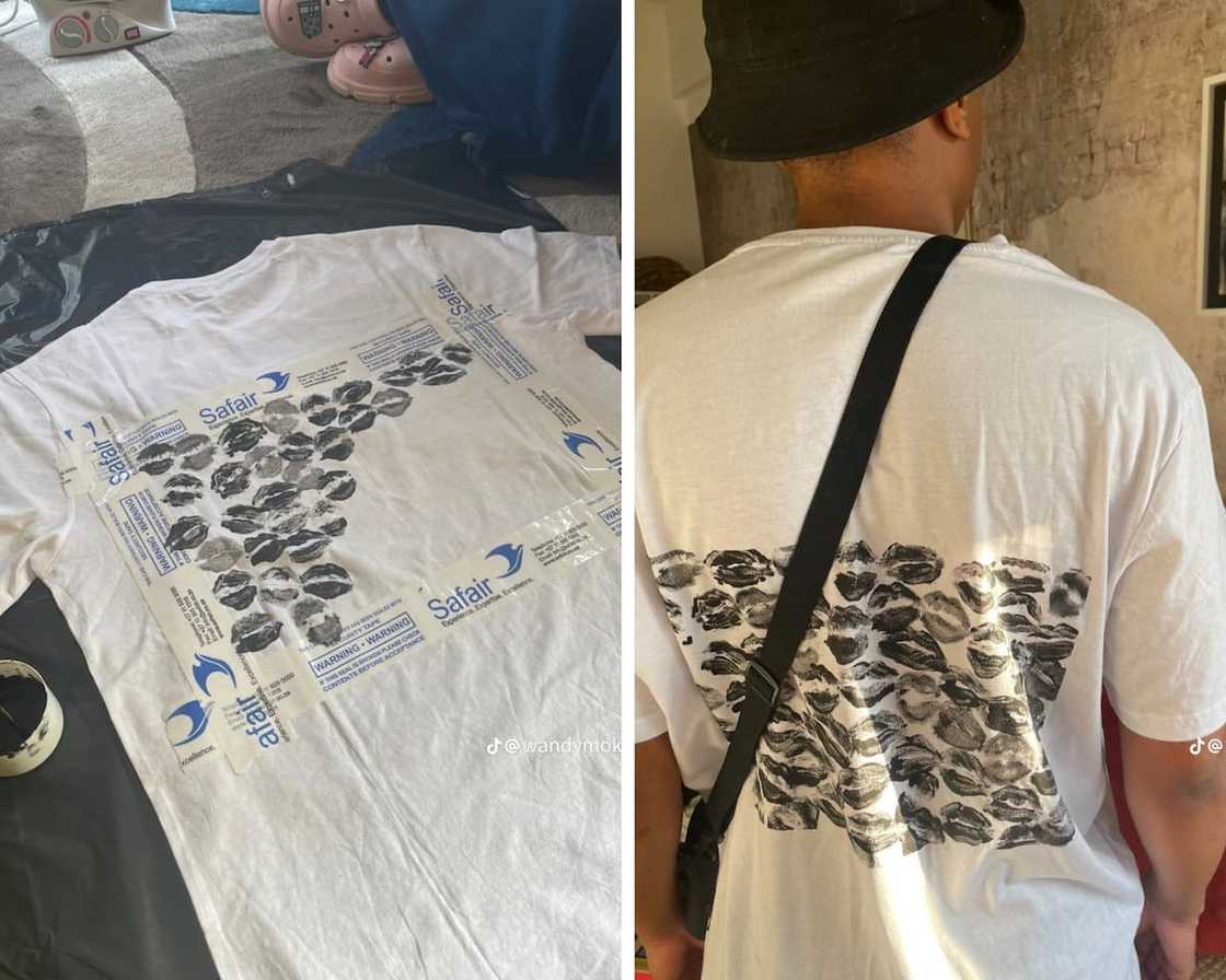 TikTok video of lady's handcrafted t-shirt using acrylic paint TikTok video of lady's handcrafted t-shirt using acrylic paint
