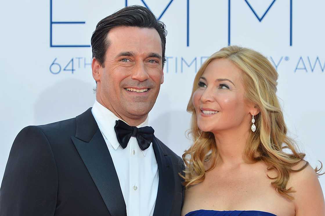 Jennifer Westfeldt and Jon Hamm during the 2012 Primetime Emmy Awards at Nokia Theatre L.A. Live Jennifer Westfeldt and Jon Hamm during the 2012 Primetime Emmy Awards at Nokia Theatre L.A. Live